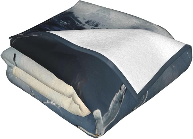 Seagulls Flying Low 50x40 Printed Soft Fleece Blanket for Sofa Bed and Camping - Cozy Blanket for Travel Picnics Nighttime Use