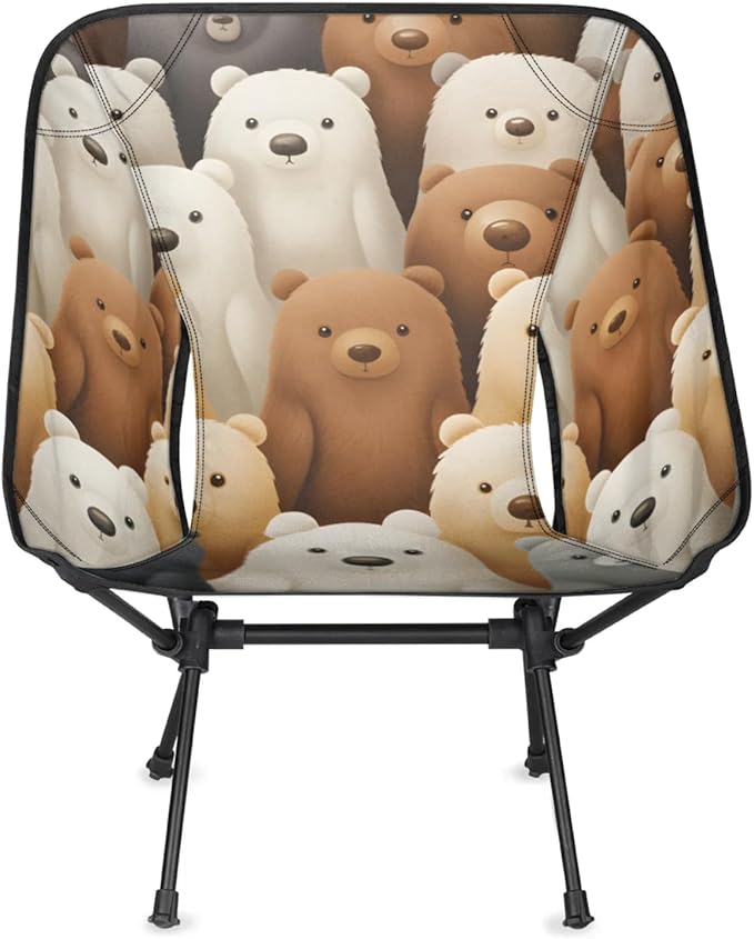 Honeybaby Folding Camping Chair Lovely Bears Camping Chairs Lightweight Portable Chair Outdoor Foldable Chairs for Camping Travel Picnic Beach Hiking