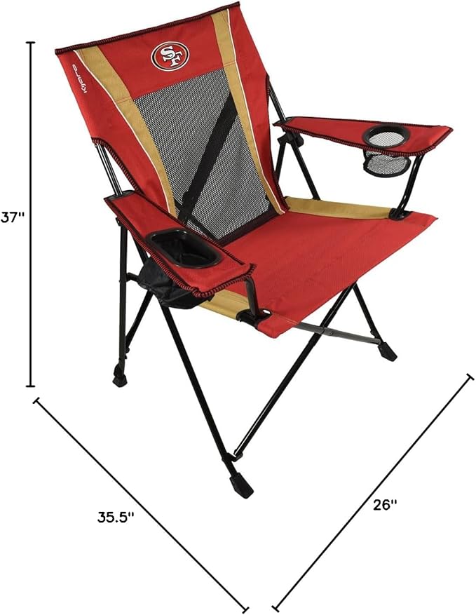 Kijaro Dual Lock Pro Sports Fan Folding Chair 26 L x 35.5 W x 37 H San Francisco 49ers