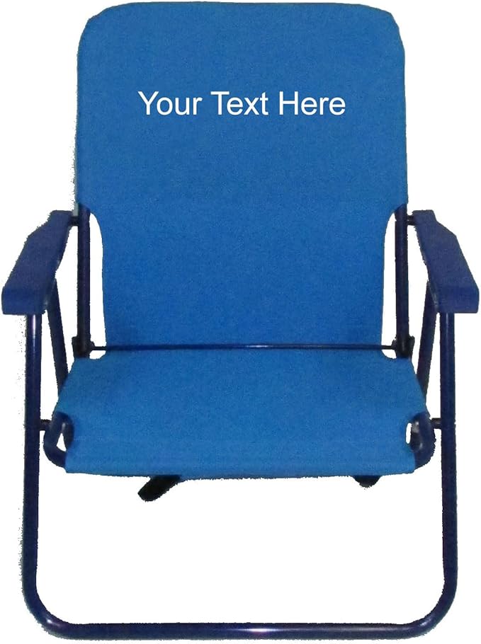 Personalized Imprinted Backpack 1 Position Beach Chair - Pacific Blue