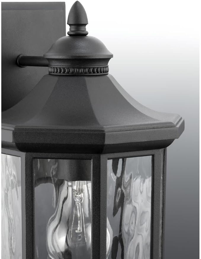 Progress Lighting Edition Collection 1-Light Water Glass Traditional Outdoor Small Wall Lantern Light Antique Bronze