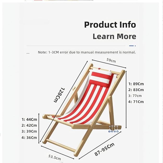 Folding Chairs Solid Wood Folding Chair for Outdoor Use Space Saving Lightweight Durable Fabric Ideal for Camping Beach Patio Garden Poolside Relaxation