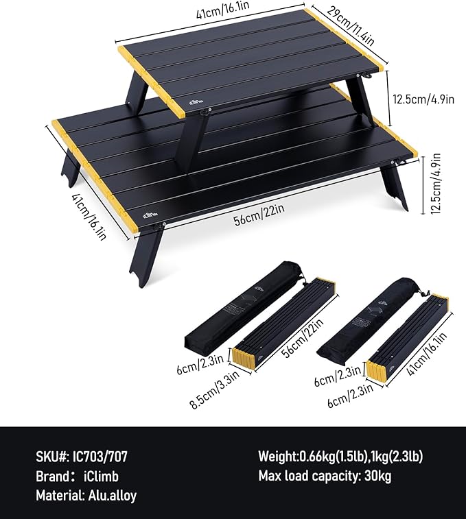 iClimb 1 Hooded 3M Thinsulate Insulation Warm Blanket and 1 Mini Folding Table Ultralight Compact for Adults Outdoor Camping Backpacking Hiking