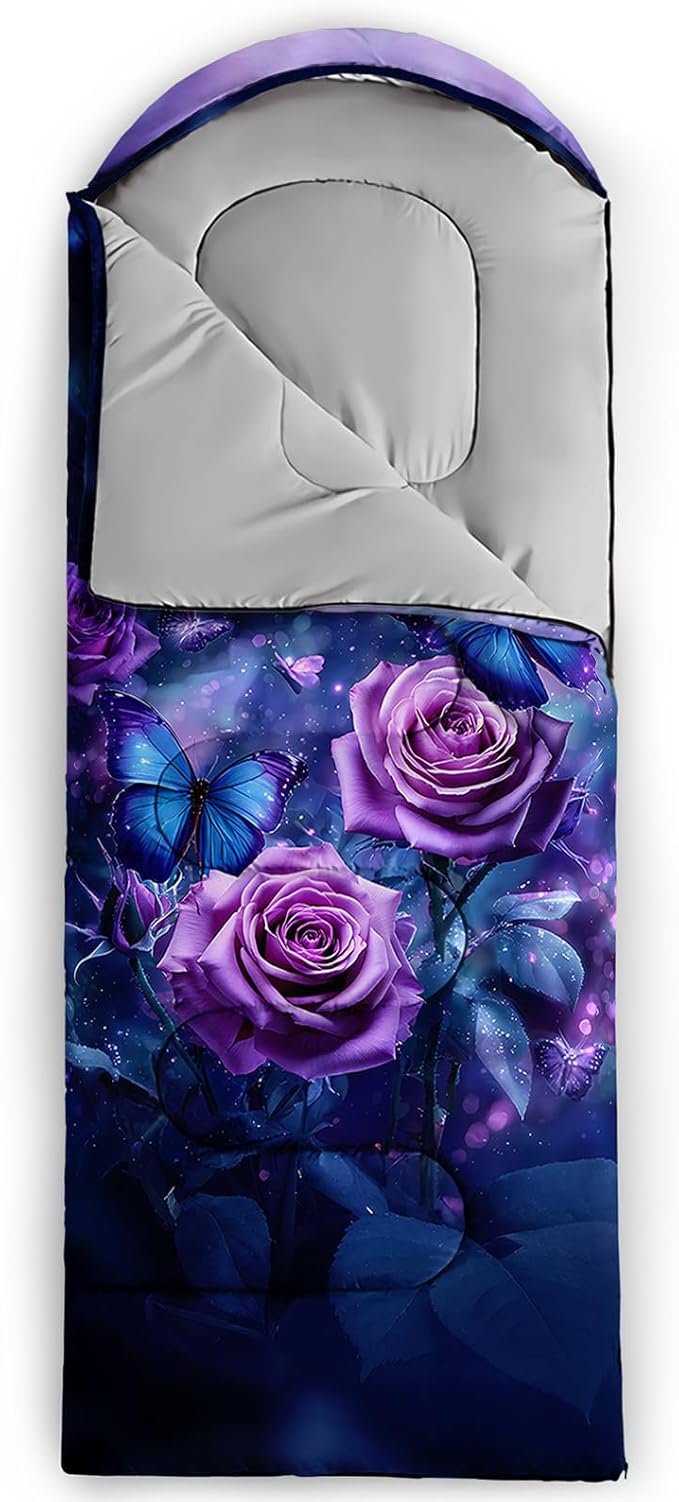 QOOMO Camping Sleeping Bags3 Season Warm &amp Cool WeatherLightweightWaterproof Sleeping Bags for Adults &amp KidsTravelingand OutdoorsCamping Gear Equipment