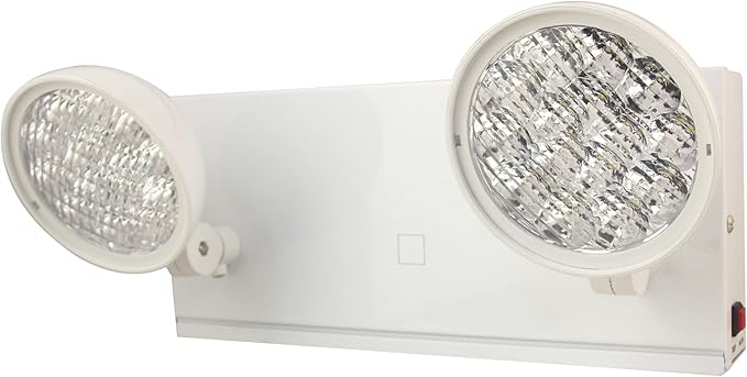TANLUX New York City Approved Emergency Light Emergency Lights with Battery Backup White Steel Housing AC 120/277V Two Heads On Front Shell