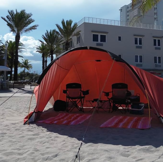 Beach Bubble Sport Edition The Ultimate Private Wind Supported Beach Cabana +50 UPF 4 Person Capacity