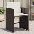 Patio Chairs with Cushions 4 pcs Brown Poly Rattan Outdoor Furniture for Garden Lawn and Patio - Comfortable &amp Durable Garden Chairs with Removable Cushions and Foldable Backrest