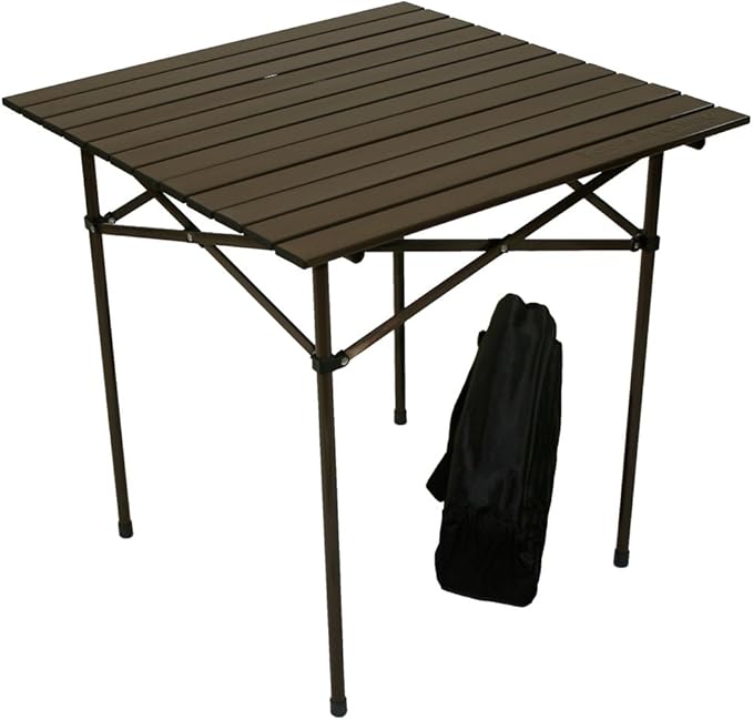 TA2727 Tall Aluminum Portable Table with Carrying Bag Brown