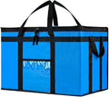 NZ home Insulated Bags for Food Delivery (3XL PRO) Grocery Shopping Cooler Bag Pizza Delivery Hot &amp Cold Catering Tote Reusable Foldable &amp Heavy Duty (Blue)