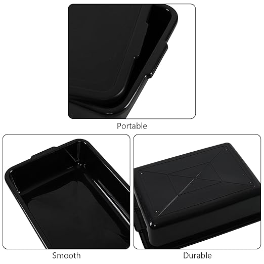 13 L Small Commercial Bus Tubs with Lid Plastic Bus Box 3 Packs Black