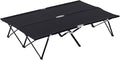 Outsunny 2 Person Folding Camping Cot for Adults 50 Extra Wide Outdoor Portable Sleeping Cot with Carry Bag Elevated Camping Bed Beach Hiking Black
