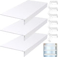 Hoolerry 3 Pcs 33 x 16 Inch Foamed PVC Wire Rack Covers for Removable Closet Decoration(Not Wood) Don't Bear Too Much Weight Pantry Shelves Covers for Bathroom Kitchen Shelving(White