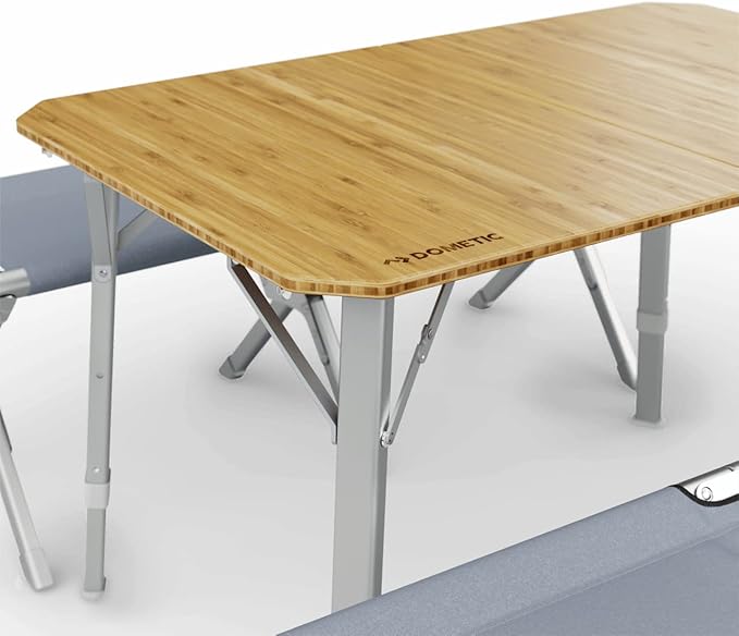 Dometic GO Compact Camp Table - Bamboo Table with Adjustable Height - Foldable and Portable | Carrying Case Sold Separately