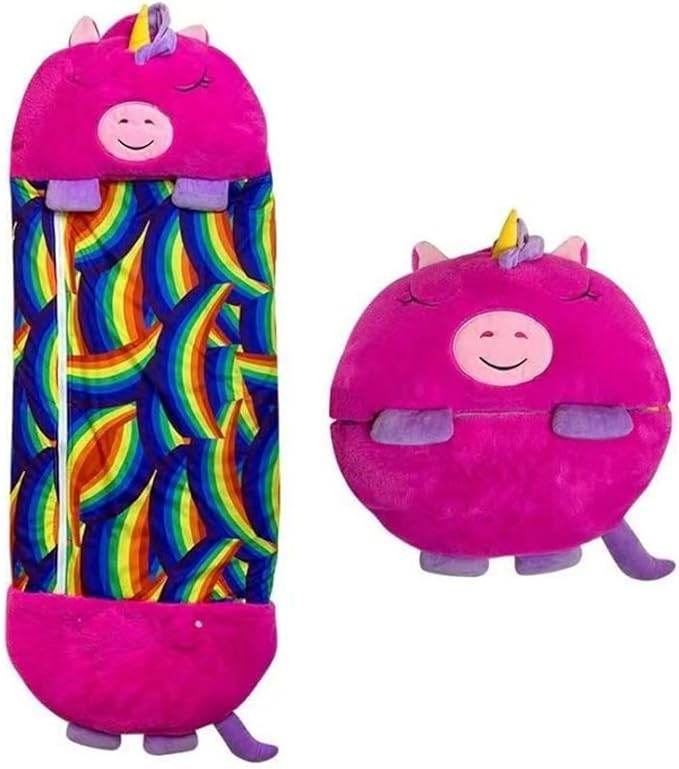 Cute Cartoon Sleeping Bag - Soft Flannel Warm Sleeping Bag for Boys Girls Portable Lightweight Camping Sleep Bag for Indoor Outdoor Travel Sleepovers Accessory Gift for Boys Girls