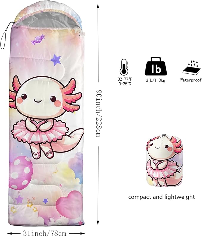 QOOMO Camping Sleeping Bags3 Season Warm &amp Cool WeatherLightweightWaterproof Sleeping Bags for Adults &amp KidsTravelingand OutdoorsCamping Gear Equipment