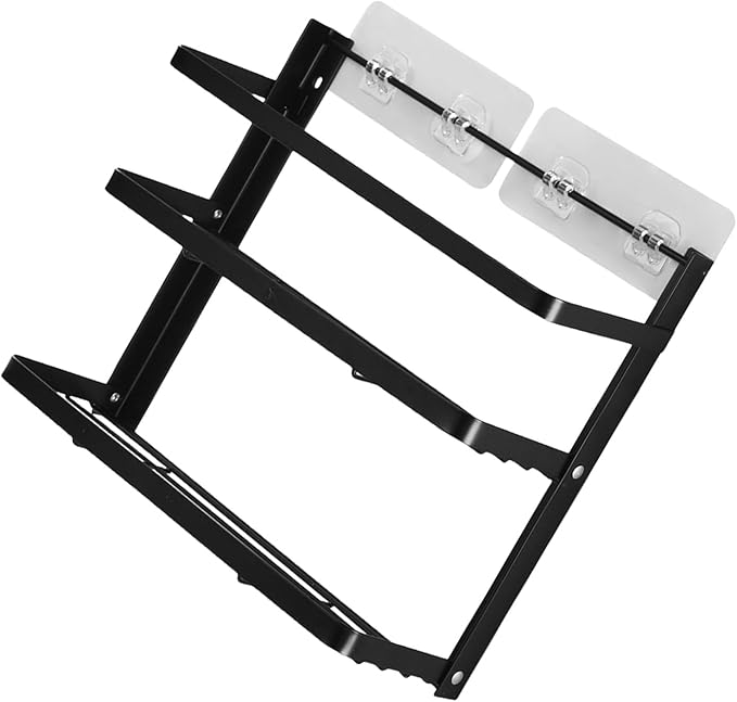 Foldable Wall-Mounted Rustproof Metal Space-Saving Shelf for Condiments &amp Utensils Easy Install Rustproof Shelf