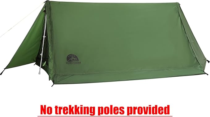 2-Person Trekking Pole Tent for Backpacking - Ultralight A-Frame Backpacking Tent Two Person Waterproof Hiking Tent for Camping Lightweight Camping Tent for Scouts Trekker (No Poles)