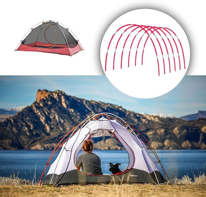 DIY Poles for Bike Tent Tent Pole Replacement Tent Bar Support Rod Awning Frame Kit for Hiking and Camping Tarp Long Approximately 52ft Diameter - 6.5mm Plant Grow Tunnel36 Packs