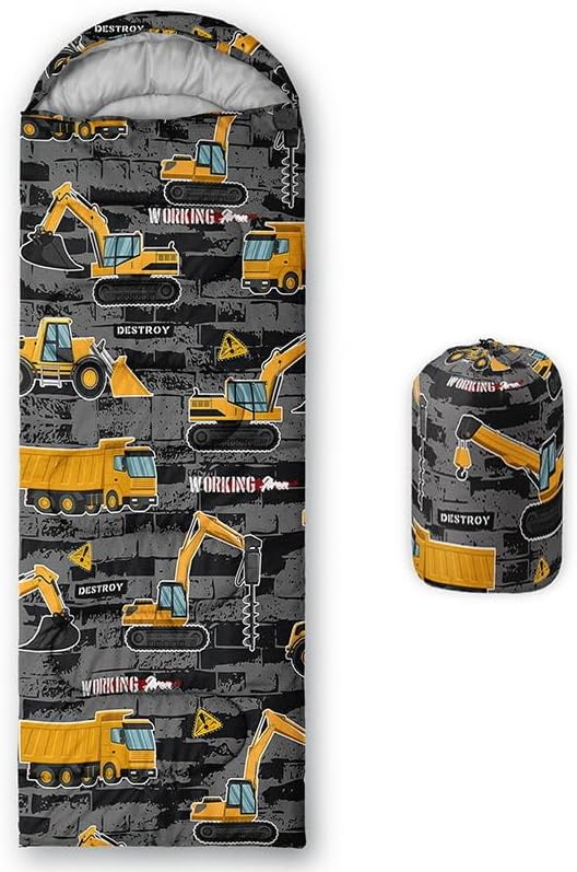 Kids Sleeping Bag for Boys GirlsWestern Cowboy Print-Lightweight Warm Portable Outdoor Indoor-Waterproof Cold Weather Resistant Sleeping Bag for Camping Hiking