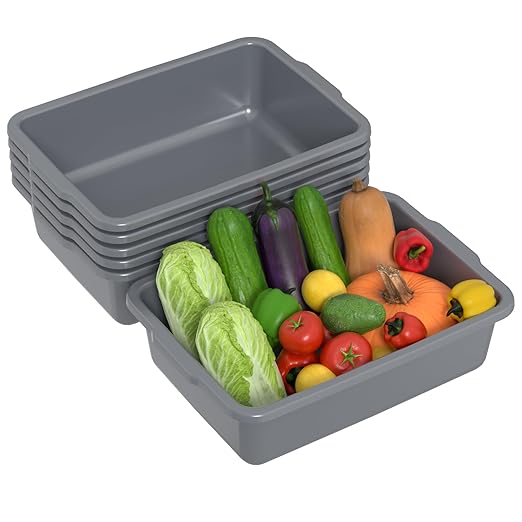 24 L Commercial Restaurant Bus Tubs Plastic Bus Tub Boxes 6 Packs