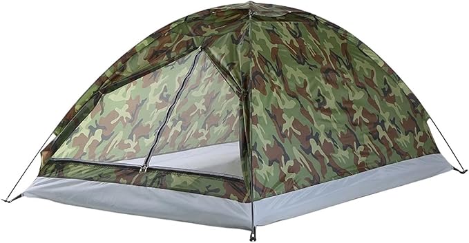 2-Person Single-Layer Camouflage Camping Tent – Portable Outdoor Tent for Summer Camping &amp Travel