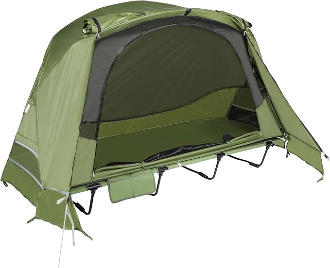 REDCAMP 1 Person Camping Cot Tent for Adults Waterproof Elevated Tent with Cot for Trip Picnic Army Green 75x28x48