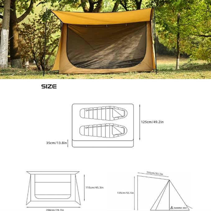 Hot Tent with Stove Jack – 4 Season Waterproof &amp Windproof Shelter for 1–4 People Lightweight for Camping Hiking Hunting &amp Fishing