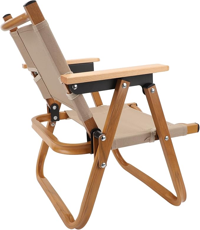 Kids Camping Chair Stylish Foldable Camp Chair for Children Under 6 Years Old for Travel Camping Garden Lawn | Aluminum AlloyWoodCanvas