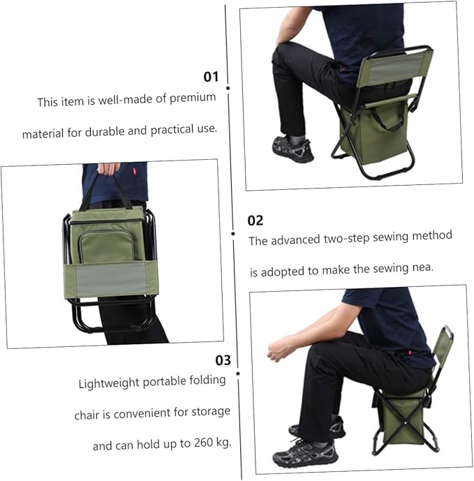 SUPVOX Tube Frame Portable Camping Chairs Outdoor Chair Insulation and Storage