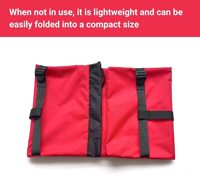 Heavy Duty Camping Chair Replacement Bag with Side Pocket Camp Cover Bags for Carrying Folding Chairs - 48 X 11 Inches Durable 600D Oxford Fabric Extra Wide Mouth Adjustable Strap for Carry (Red)