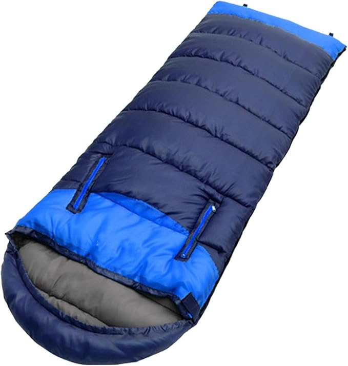 Sleeping Bags for Adults Cold Weather Sleeping Bag Camping Sleeping Bag Portable Camping Gear for Traveling Winter Sleeping Bags with Arm Ports for Outdoor Indoor (Blue L)
