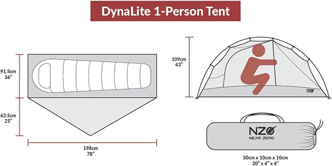 Near Zero 1-3 Person Ultralight Backpacking Tents up to 2 Doors 20D Ripstop Waterproof Sealed Nylon Freestanding Rainfly 3 Season with Lightweight Aluminum Frame. Easy Setup System