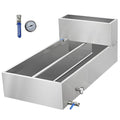 Maple Syrup Evaporator Pan 53.3Gal 304 Stainless Steel Maple Syrup Evaporator with Valve Thermometer and Divided Design 48 x 24 x 18.7 Inch Feed Pan for Boiling Maple Syrup for Home and Outdoor Use