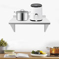 Stainless Steel Shelf 24'' x 12'' 110lbs Wall-Mounted Commercial Shelves with Triangular Brackets Metal Shelf for Home Restaurant Cafeteria