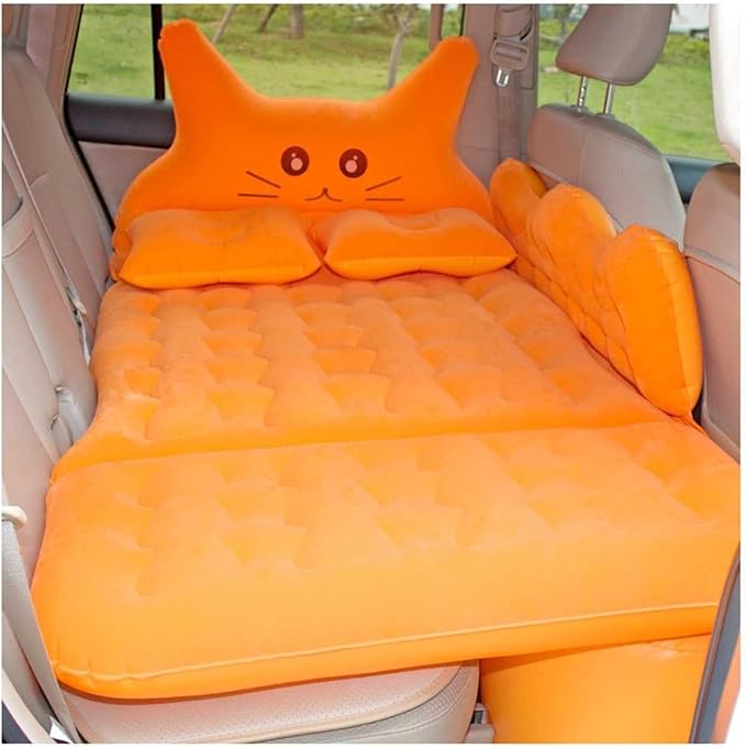 Car Inflatable Mattress with Pump Portable SUV Air Bed for Camping &amp Travel Grey