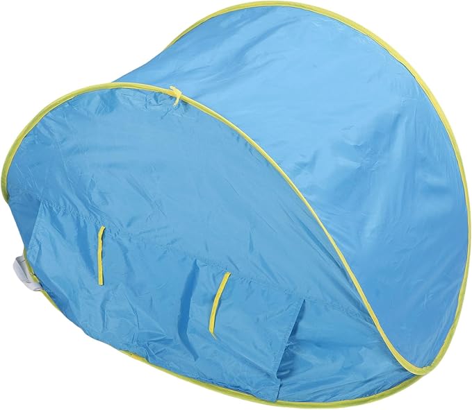 Pop Up Baby Beach Tent Infant Sun Shelter with Built in Pool Storage Pockets Windproof Frame for Travel Camping Beach Garden (Blue)