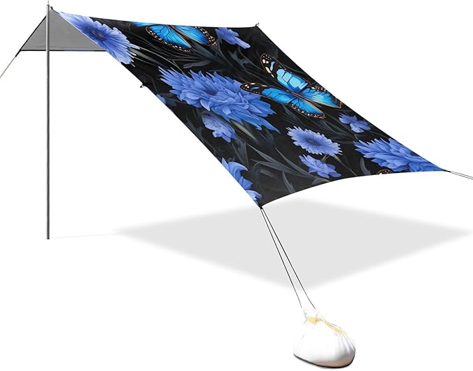 Butterfly Flowers FloralCamping Sun Shelters 9.2 x 10.5 FT Beach Canopy Tent Sun Shade with Carrying Bag for Camping Trips Fishing Backyard Fun or Picnics 21341697