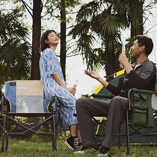 SUNNYFEEL Camping Directors Chair Heavy DutyOversized Portable Folding Chair with Side Table Pocket for Beach FishingTripPicnicLawnConcert Outdoor Foldable Camp Chairs