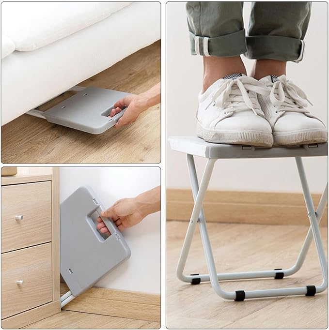 Portable Folding Stool Small Anti-Skid Plastic Garden Chair Compact Lightweight Balcony Camping Seat for Outdoor Hiking and Travel