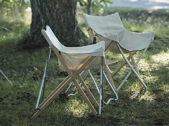 Snow Peak Take! Bamboo Chair LV-085 Designed in Japan Made of Canvas and Bamboo for Indoor Outdoor Use Lifetime Product Guarantee White
