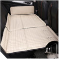 Non-Inflatable Foldable Car Mattress Portable Leather Travel Bed for Rear Seat White-130cm Holds 300kg/660lbs