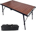 Folding Camping Table Aluminum Heavy Duty Adjustable Height Foldable Table 4FT Max Loads UP 110LBS Lightweight Portable with Carry Bag for Car Travel Indoor &amp Outdoor Picnic BBQ Backyards Beach