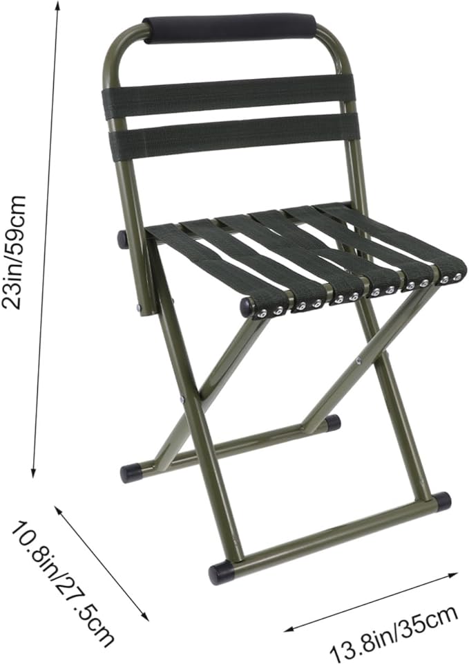 Happyyami 1pc Portable Foldable Fishing Stool Lightweight Camping Chair for Outdoor Activities Non- Support Easy to Carry for Picnics and Hiking Green Color