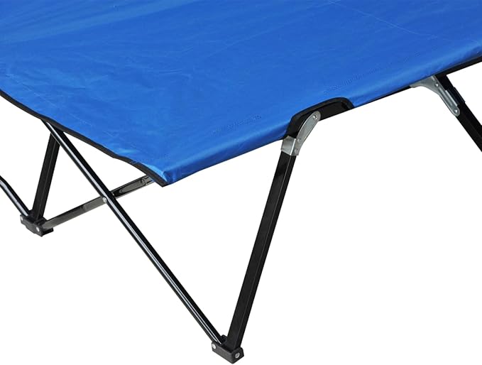 2 Person Folding Camping Cot - 50 Extra Wide Elevated Outdoor Portable Sleeping Cot with Carry Bag for Camping Beach Hiking