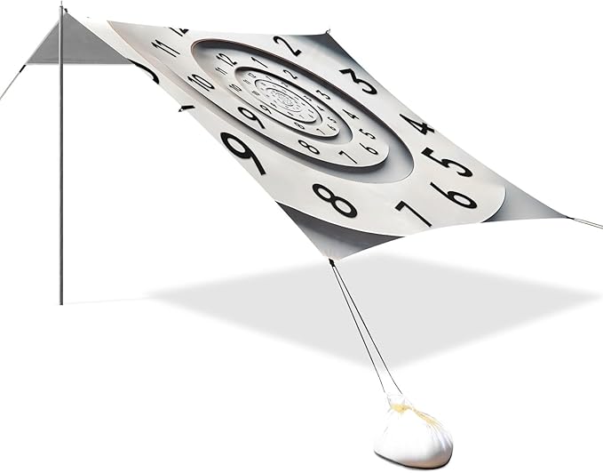 Camping Sun Shelters Infinity Time Spiral Clock Beach Canopy 126 * 110.2in