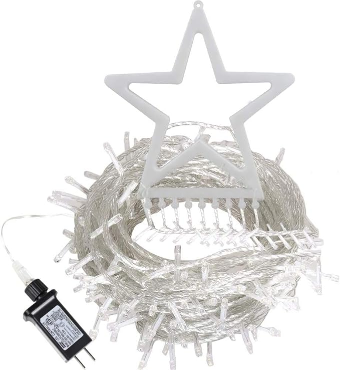 Christmas Decorations Outdoor 11.5 ft 317 LED Star Christmas Tree Lights 8 Memory Lighting Modes&ampTimer Star Light for Yard Wedding Party Decorations（Warm
