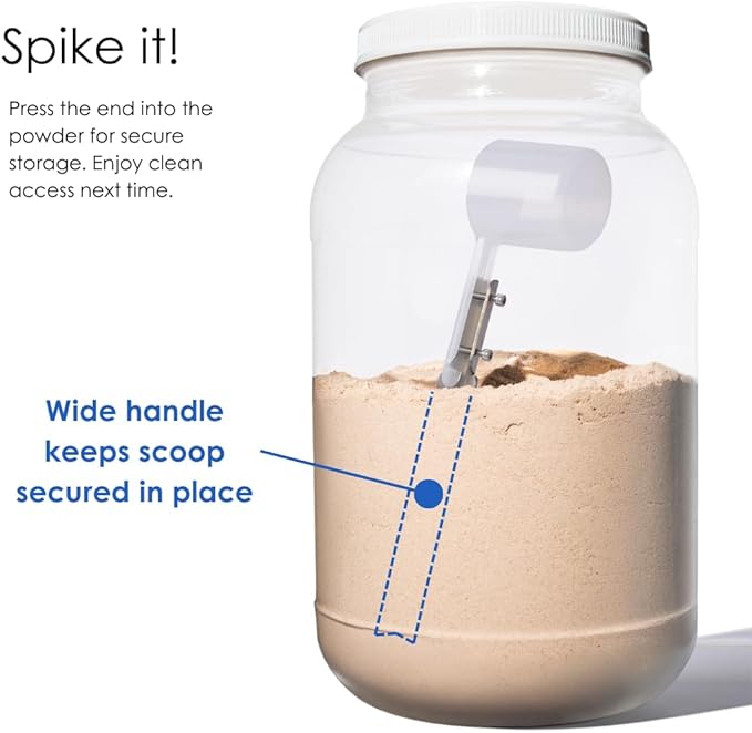 3 Pcs Scoop Handle Set - for Protein Powders Meal Replacements Mass Gainers and Supplements Provided in Large Containers. Stainless Steel. Utensil Length: 6 Inches.