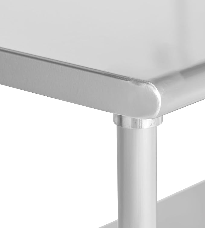 Kratos Stainless Steel Kitchen Prep Table 24 Dx24 W with Undershelf NSF Worktable for Restaurants - 18ga/430SS (28W-062)