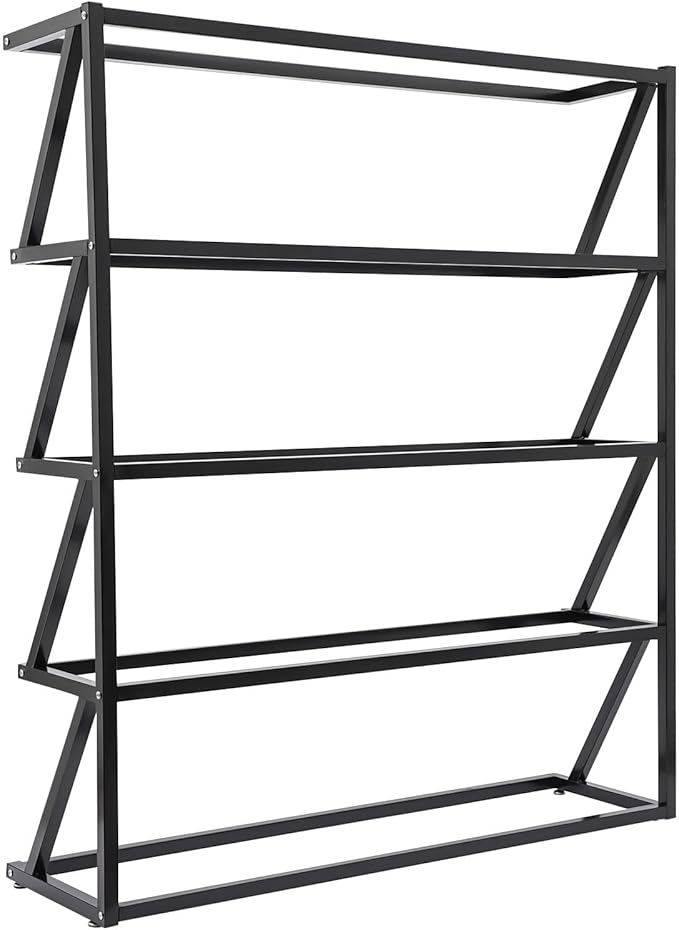 59.06in 5 Tier Retail Display Rack Market Shelf Metal Wire Display Shelf Fruit Vegetable Snack Basket Set Shelf 220 Lbs Capacity 10 Hollow Plastic Storage Containers Protective Covers