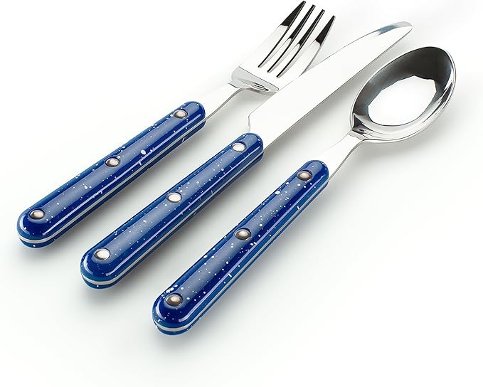 GSI Outdoors Pioneer 12 Piece Cutlery Set Camping Flatware - Blue